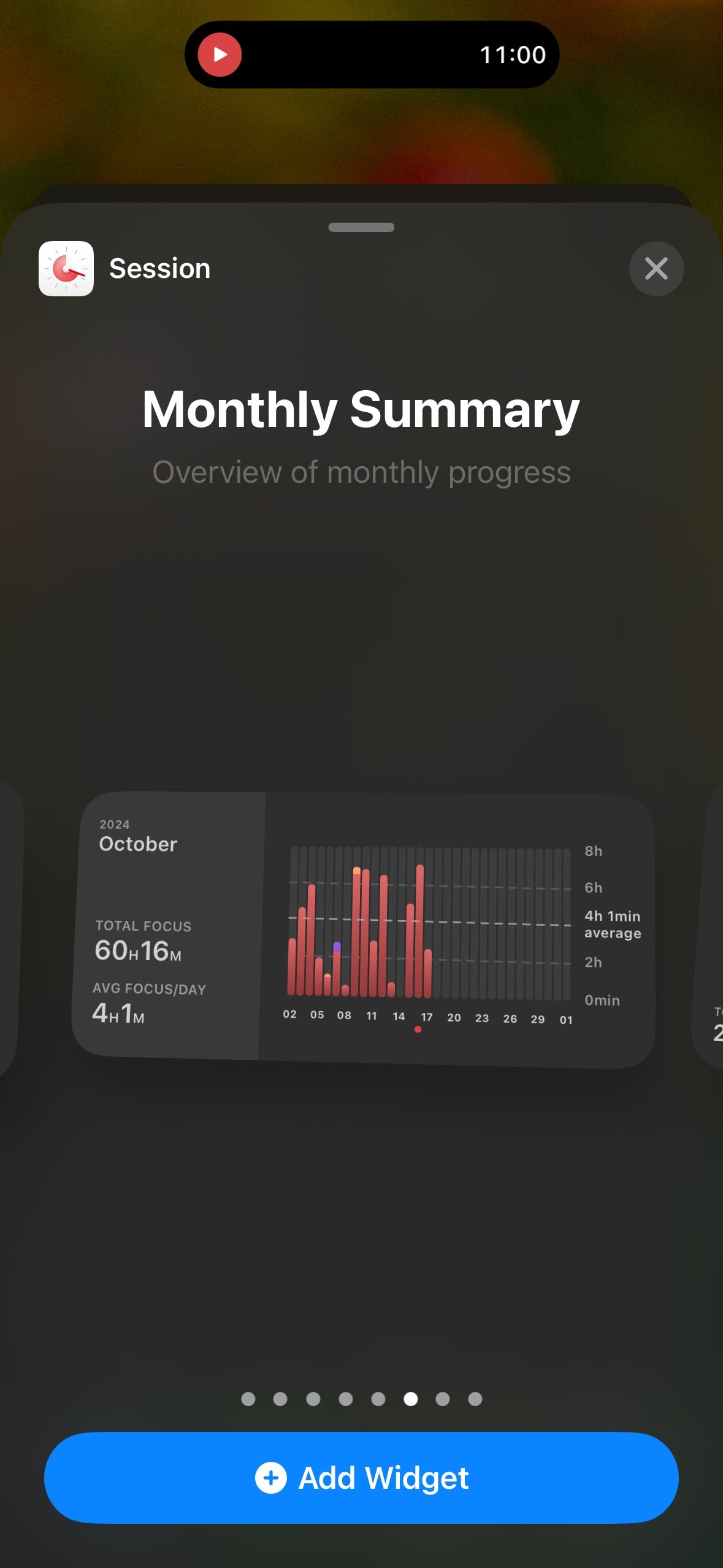 Session Summary Widget