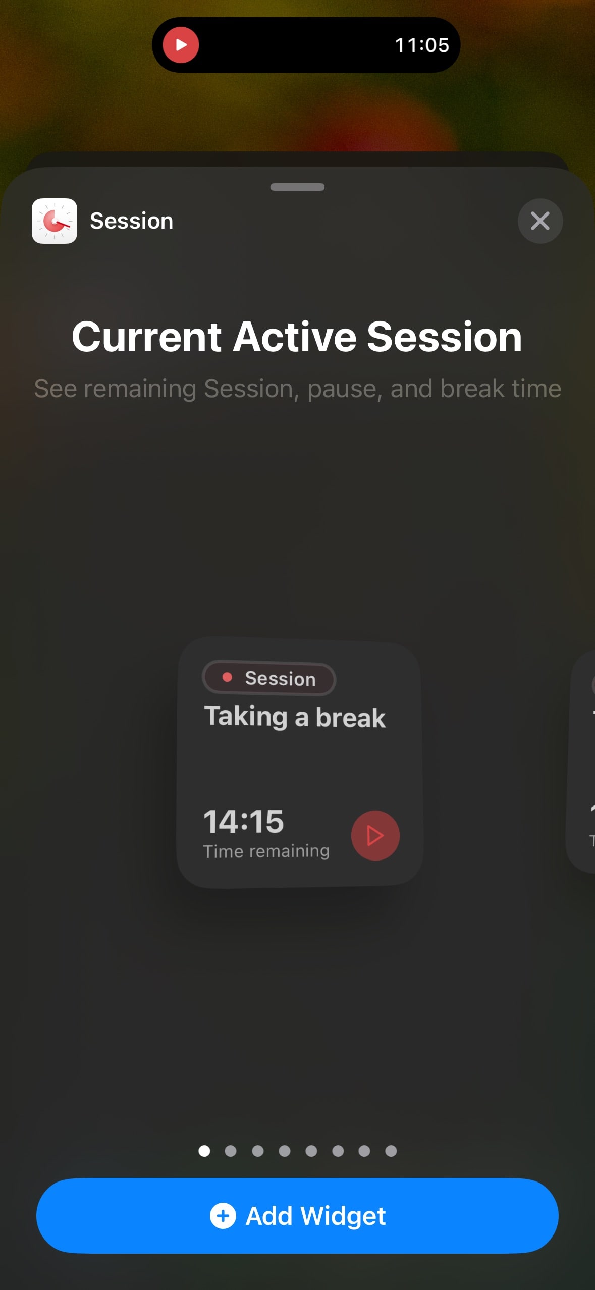 Session Timer Widget